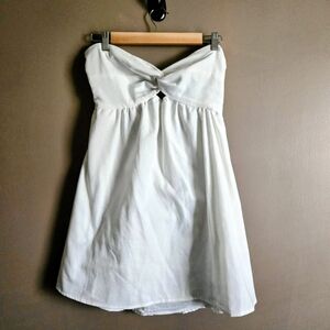 SHEIN White Strapless Twist-Front Mini Dress